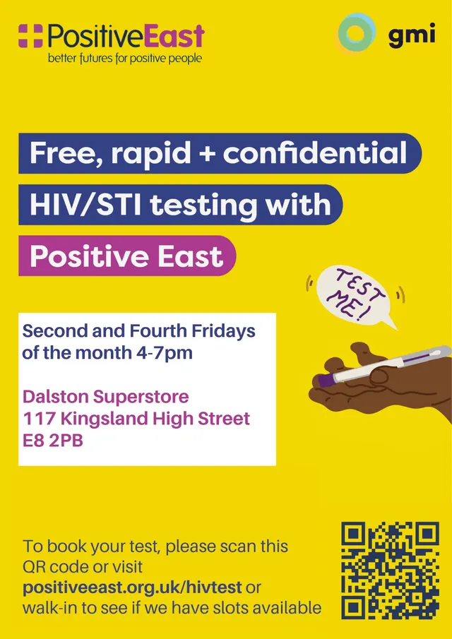 HIV & STI TESTING w/ POSITIVE EAST (FREE & CONFIDENTIAL)