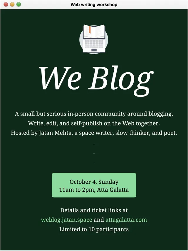 We Blog #1: Web writing workshop at Atta Galatta